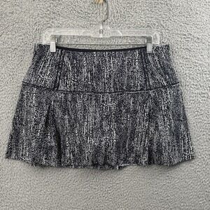 Lululemon Lost In Pace Skirt Skort Air Time White Black Athletic Athleisure W 10